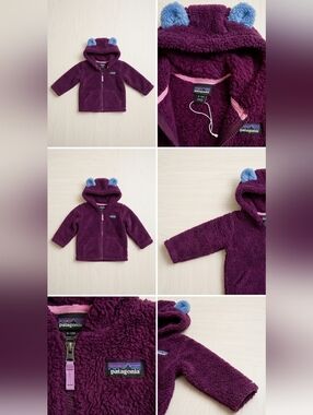 Patagonia 6-12month Maroon Fleece "Bear" Jacket